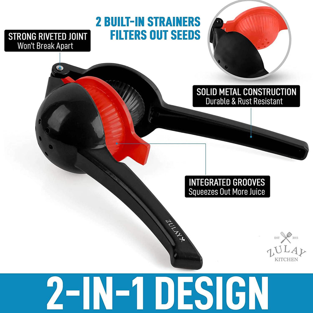 Zulay Metal 2-in-1 Lemon Lime Squeezer